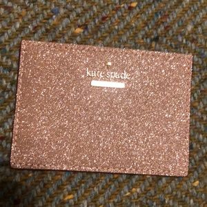 Kate spade glitter rose gold card holder